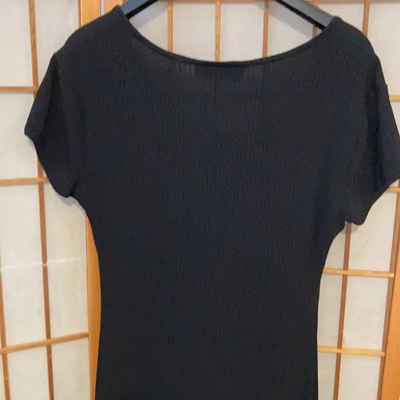 Daniel & Rebecca vintage women’s ribbed black jersey long dress. - Picture 4 of 8